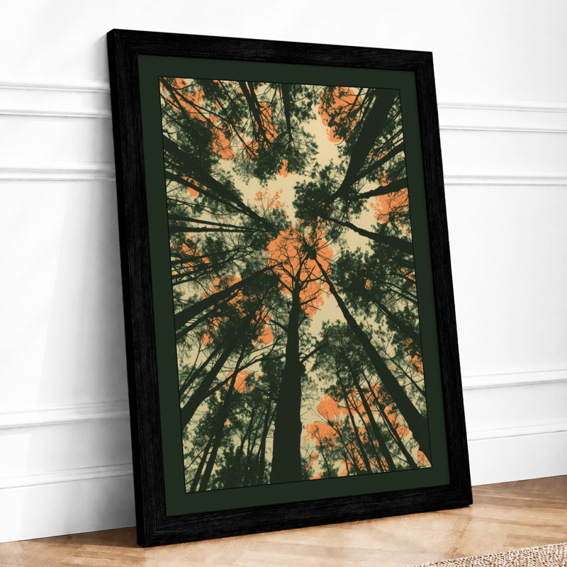 Autumn Canopy Scandinavian - Framed Print, Black, A3 - 42.0 x 29.7 cm
