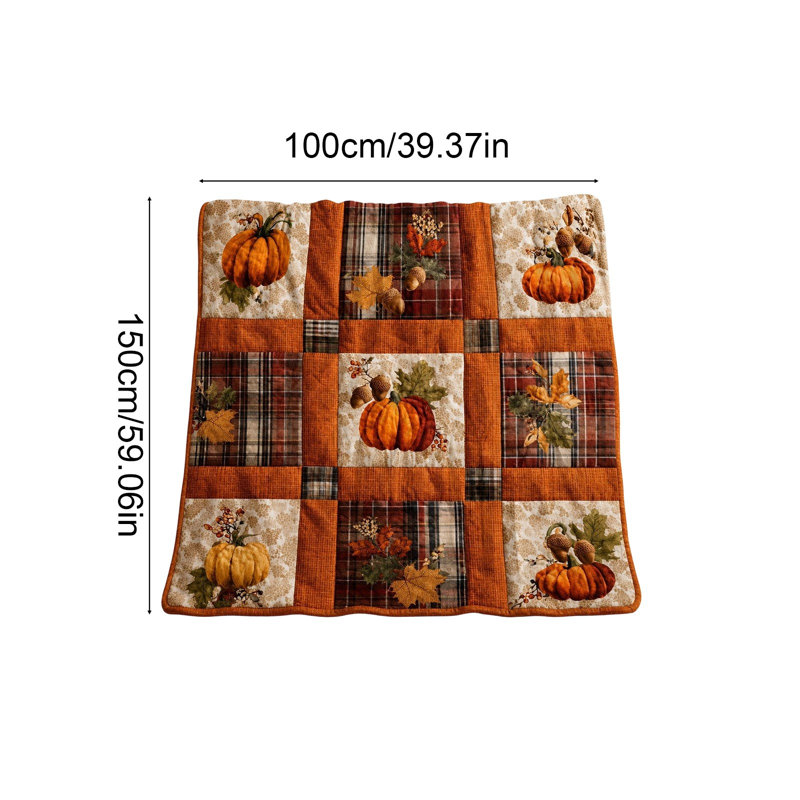 Décoration d'Halloween, automne, citrouille, érable, jeté en flanelle à carreaux, canapé-lit, A