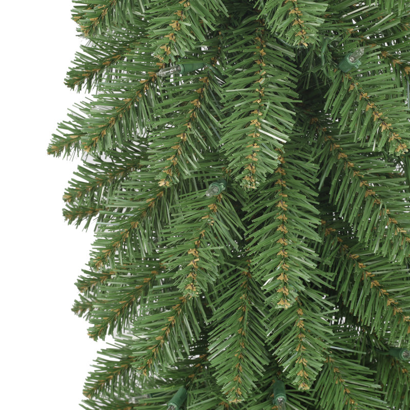 The Holiday Aisle® Glendower Slender Green Pine Christmas Tree with 50 ...
