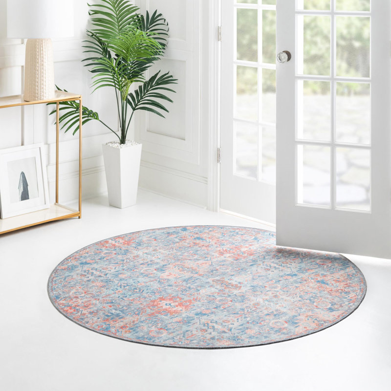 Tapis Bungalow Bungalow Timeless - bleu, Rond 3 pi 6 po