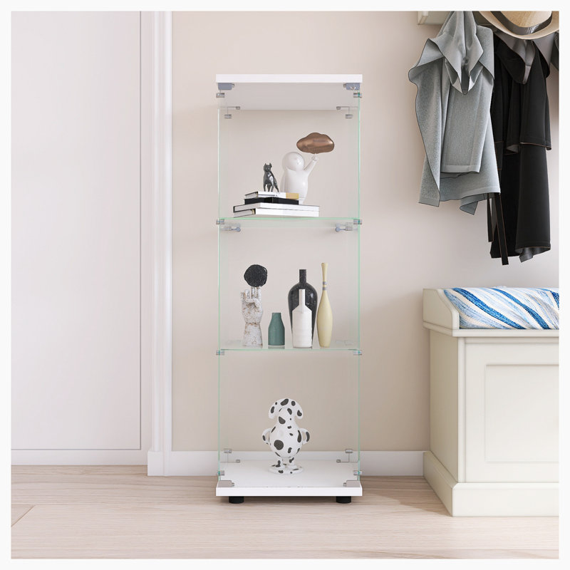 13.58'' H x 49.41'' W Glass Tower Display Cae, White