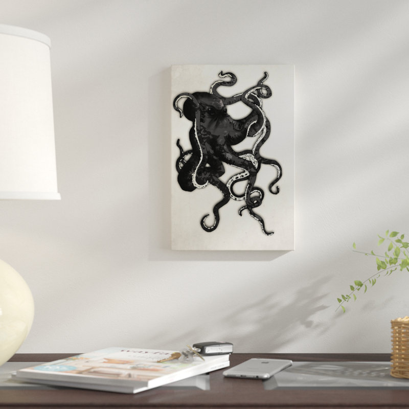 «Octopus», impression sur toile, H 12 po x l 8 po x P 0,75 po, Toile tendue, Pas de tapis