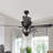 52" Vintage Sputnik Crystal Ceiling Fan With Remote Control, Reversible, 6 Speeds, Mute Motor, Timer