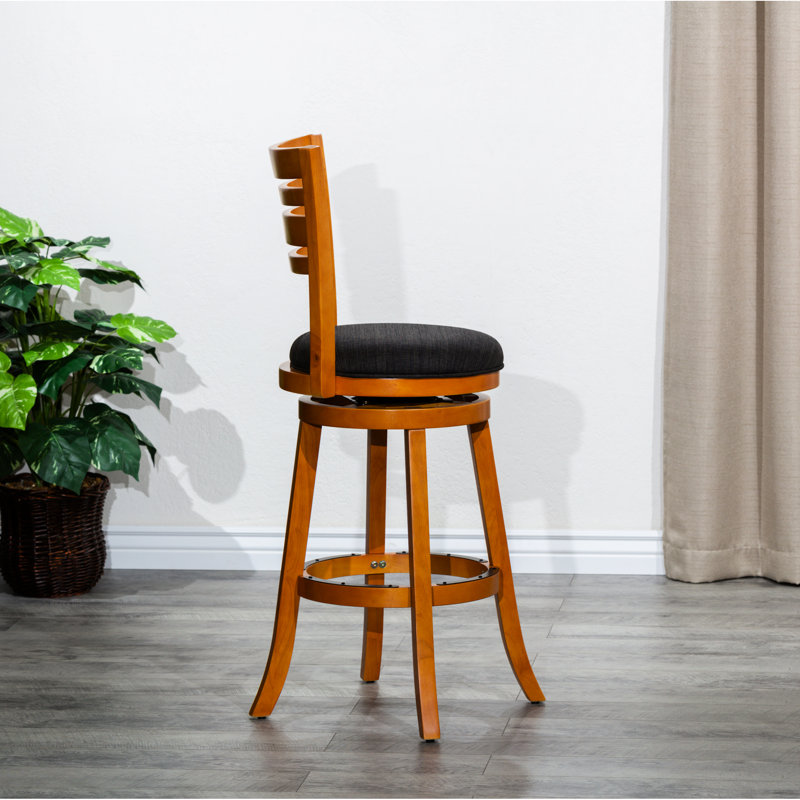Tabouret de bar 30 po Natural, Black Seat/ Natural Frame