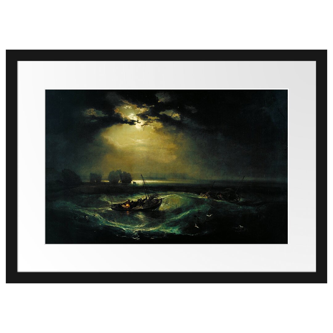 Gerahmter Kunstdruck Fishermen at Sea von William Turner