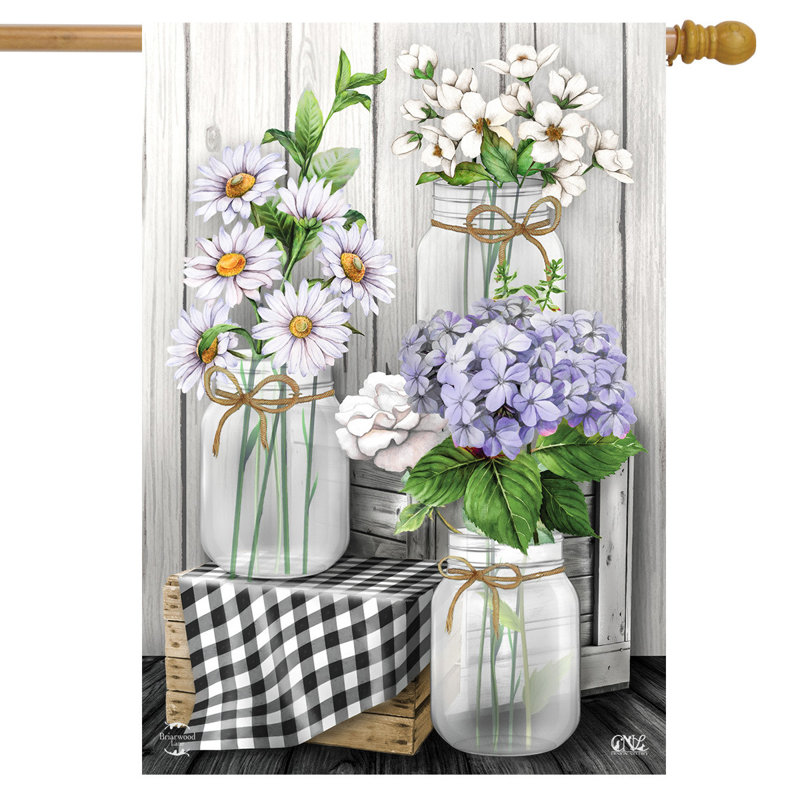 Checkered Mason Jars Spring House Flag