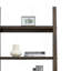Bibliothèque échelle à 5 niveaux avec structure en bois d'hévéa, support de rangement multifonctionnel pour divers décors-331739933