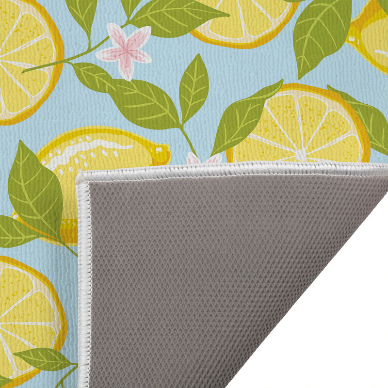 Lemons Outdoor Doormat, 17" W x 24" L, Blue