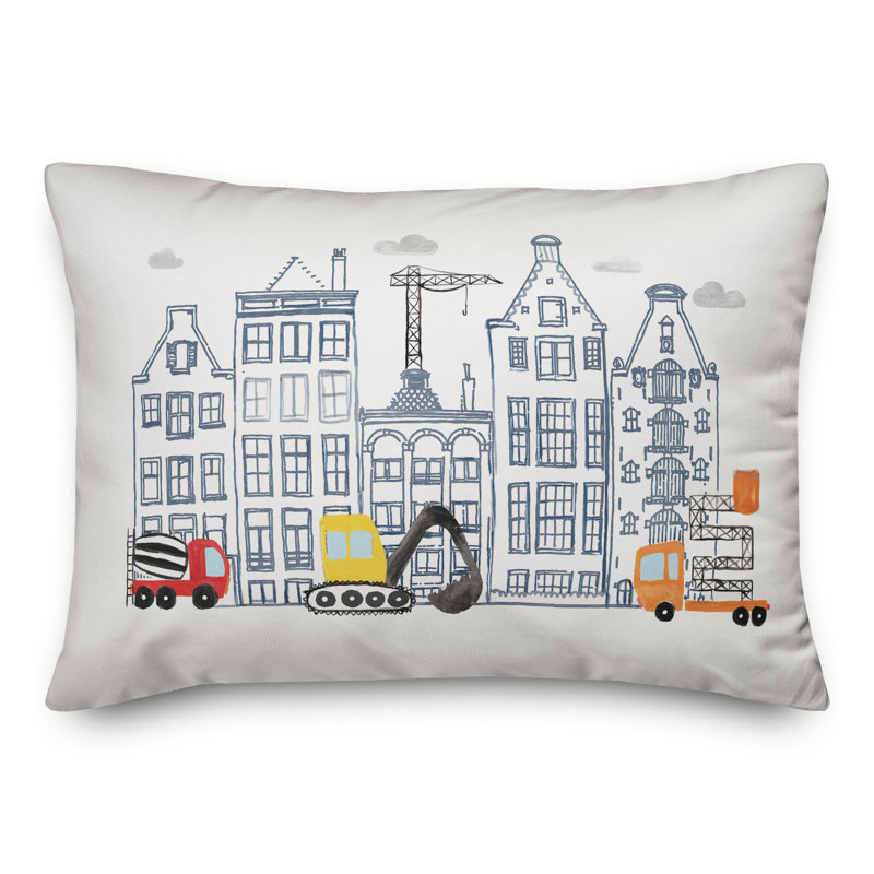 Housse et insert de coussin rectangulaire Juvie Doodle Buildings