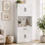 Armoire de rangement 71 po en acier blanc avec grand comptoir