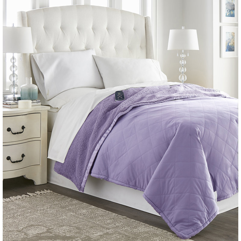 Couverture électrique en sherpa Micro Flannel®, Simple, Améthyste