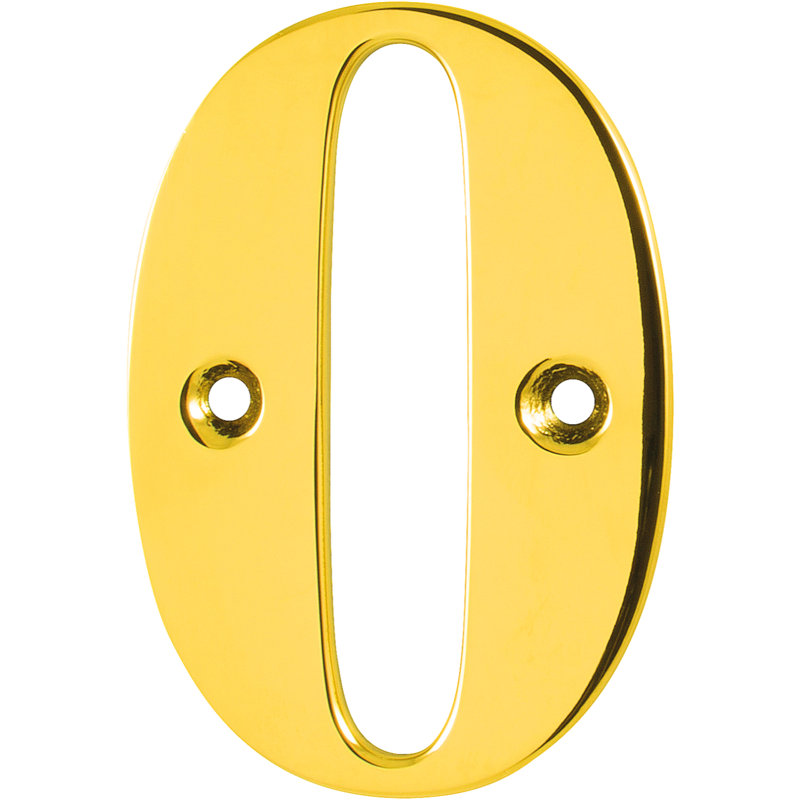 Hutner 7.6cm H Zinc House Number, 0, Yellow