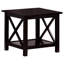 Tables d'appoint foncées: bois franc asiatique et bois d'hévéa avec cadres et tablettes ouvertes de style contemporain