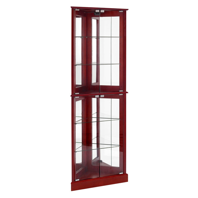 Vitrine en bois manufacturé H 72 po x l 26 po, Cerisier
