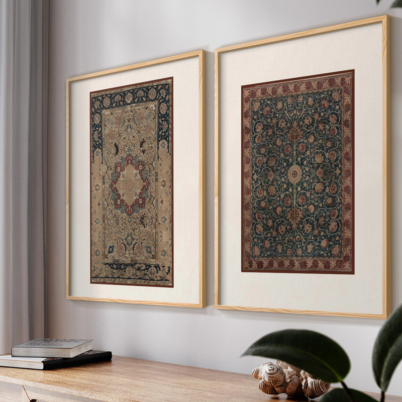 «Vintage Abstract X», impression par estampe numérique - ensemble de 2, Naturel, H 12 po x l 30 po