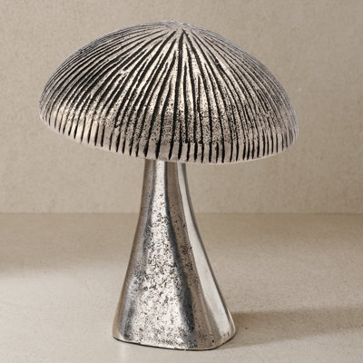 Sculpture de champignon en métal 7 po