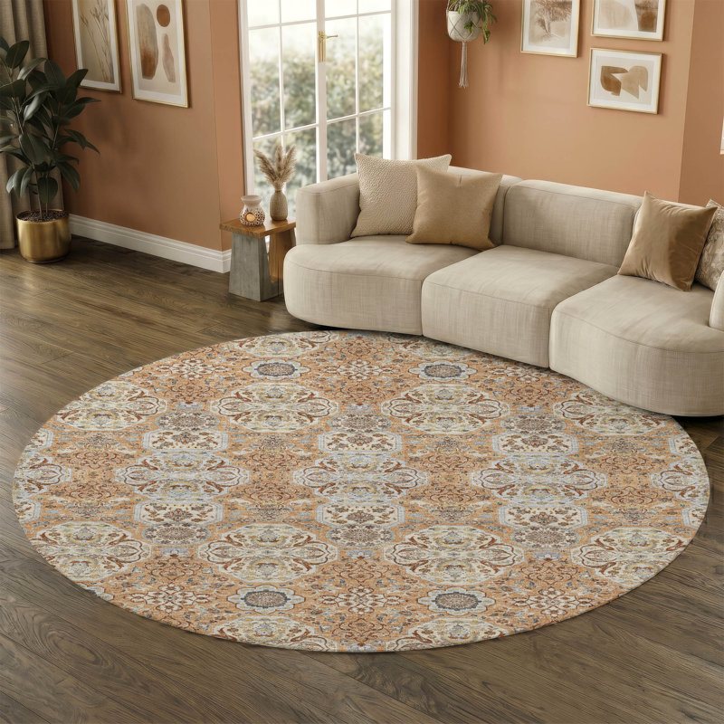 Tapis lavable à la machine de qualité supérieure Mayfield AMF2483, Copper, 8' Round