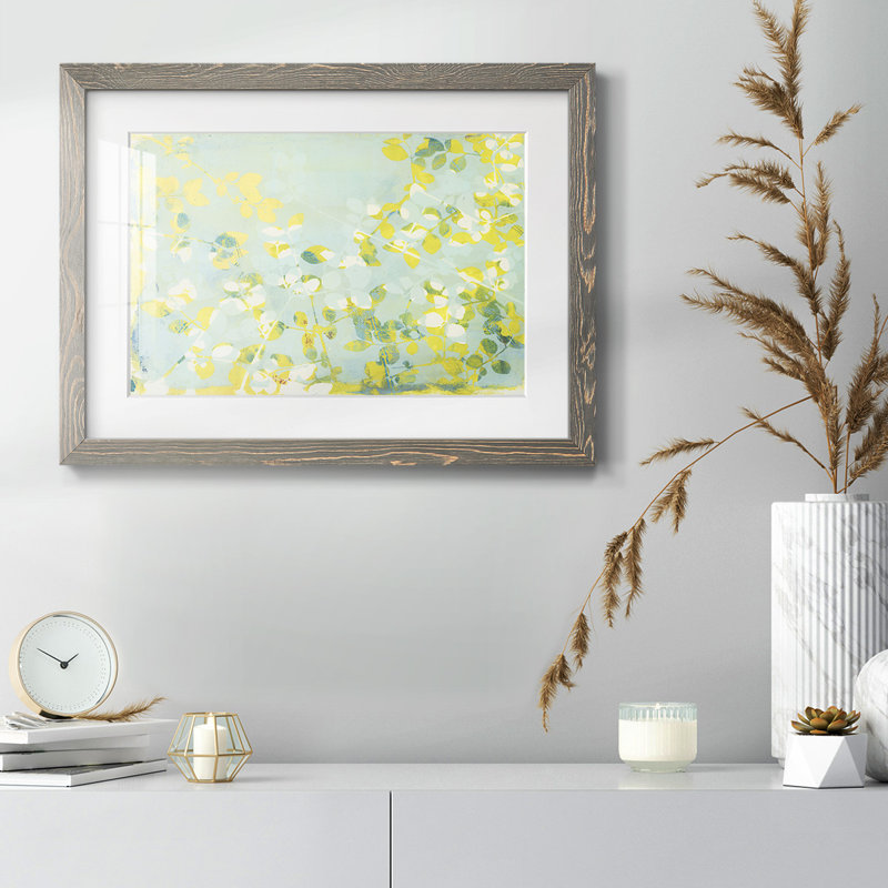 Lumière verte encadrée sur toile, Gris, H 22 po x l 32 po x P 1,5 po