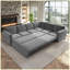 Canapé-lit modulaire en chenille de 118 po avec lit escamotable et garniture cloutée 118 po (gris)
