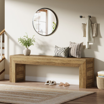 63''Long Wood Entryway Bench