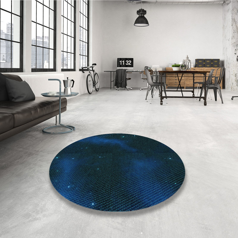 Tapis bleu marine, Rond 3 pi