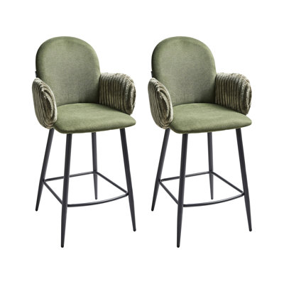 Set of 2 Bar Chairs AMITY Fabric