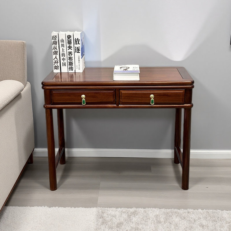Bureau minimaliste moderne en bois massif WU Quanmu, H 30,7 po x l 42,51 po x P 18,89 po