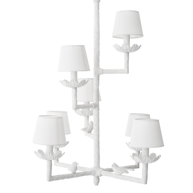 Nature 7-Light Sputnik Modern Matte White Chandelier