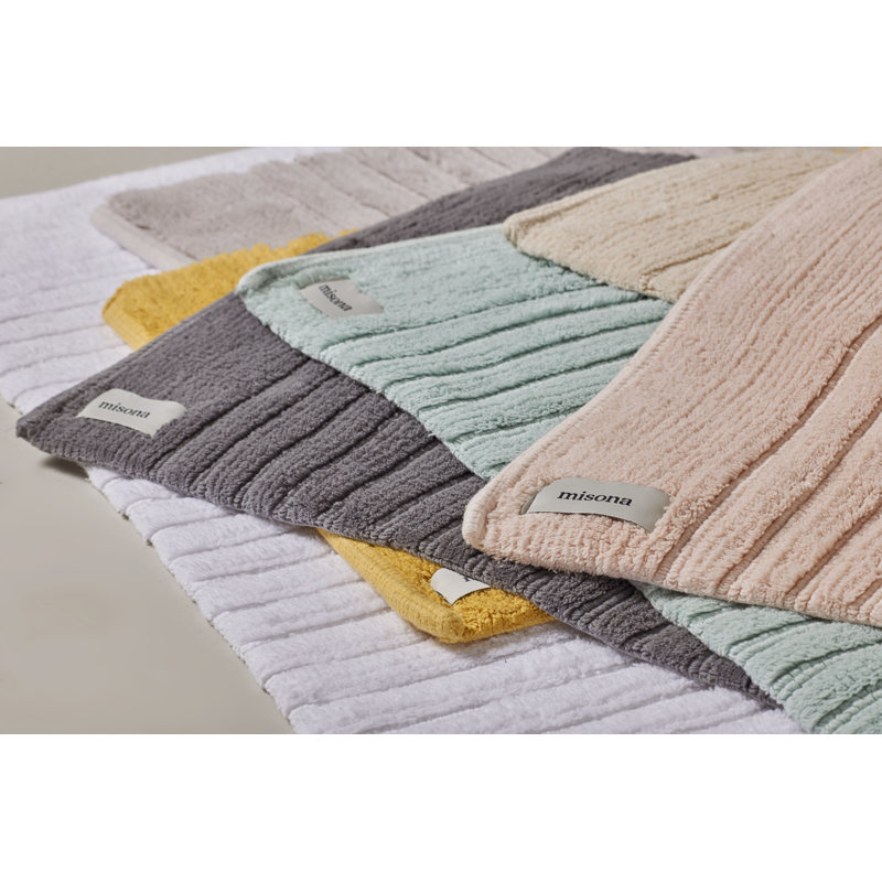 Rectangle Organic Cotton Bath Mat, Dark Gray