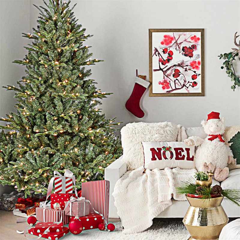 Full-Shaped Christmas Tree With Metal Stand, 4', Pre-Lit