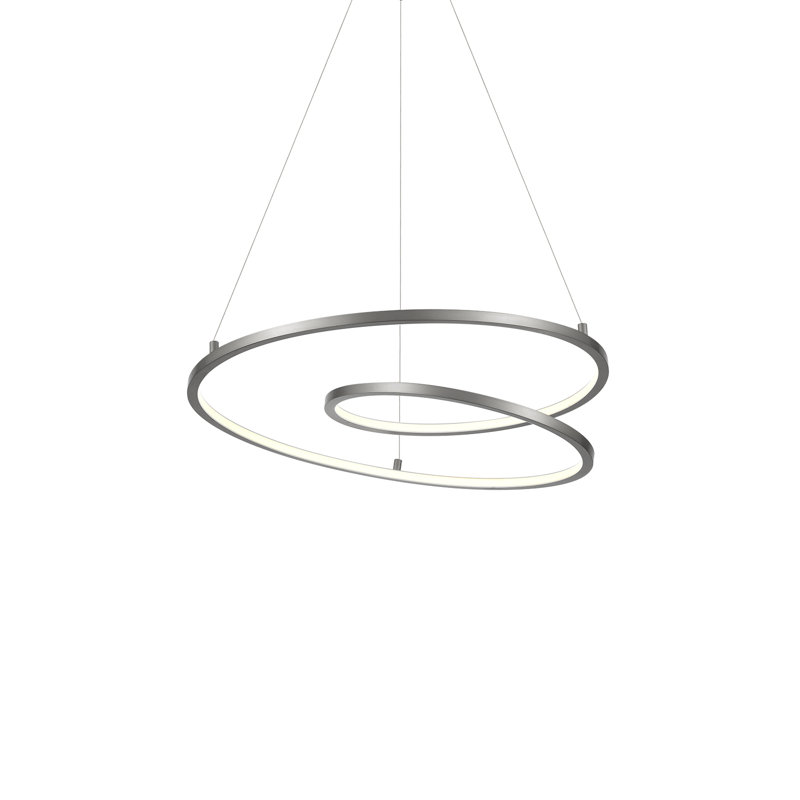 Twist 1 - Light LED Pendant, Antique Silver, 126.25" H x 19" W x 19" D