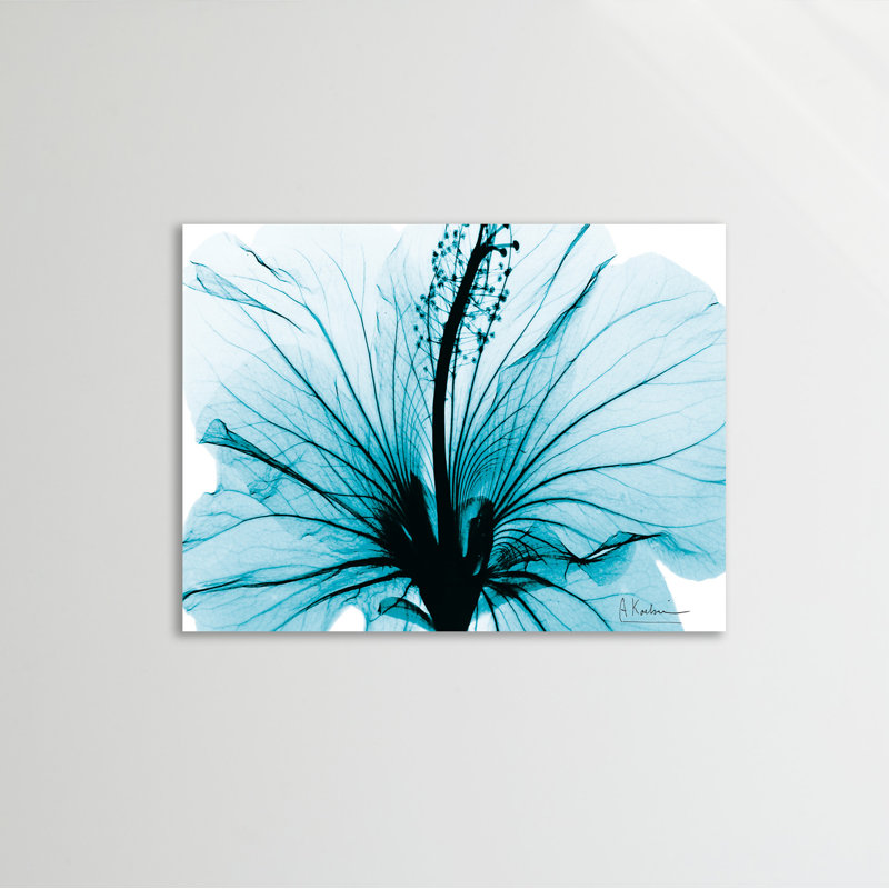 «Aqua Hibiscus», toile tendue par Albert Koetsier, H 30 po x l 40 po x P 1,5 po