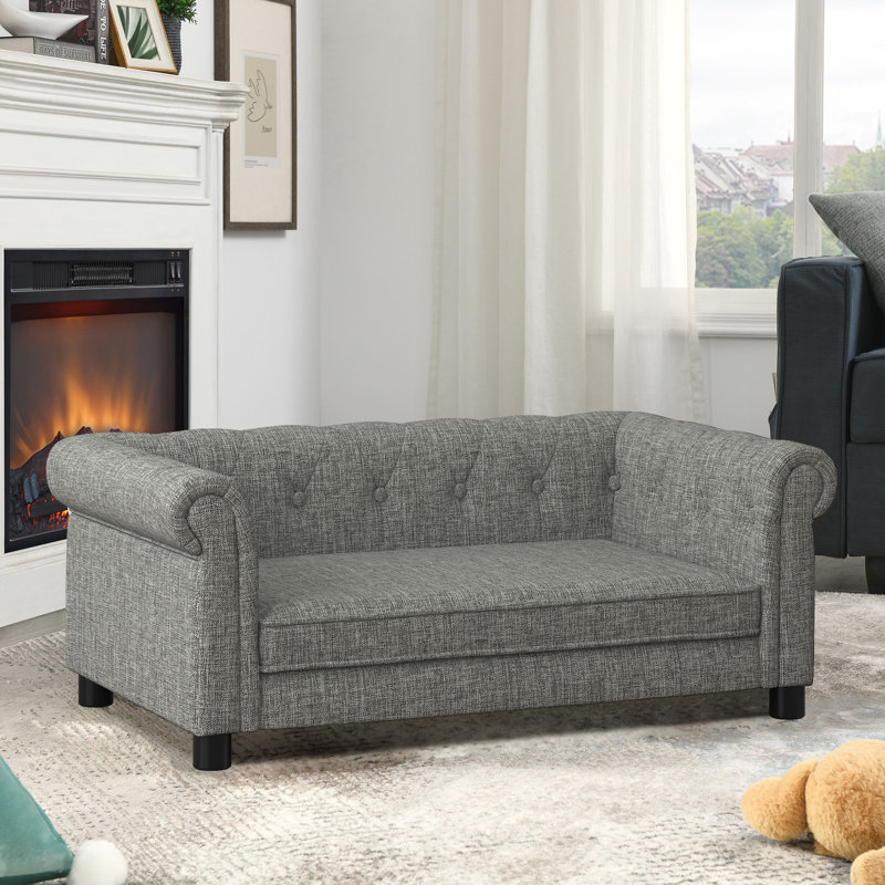 Canapé-lit surélevé élégant et durable pour petits et moyens chiens, idéal pour un repos confortable et un décor moderne
