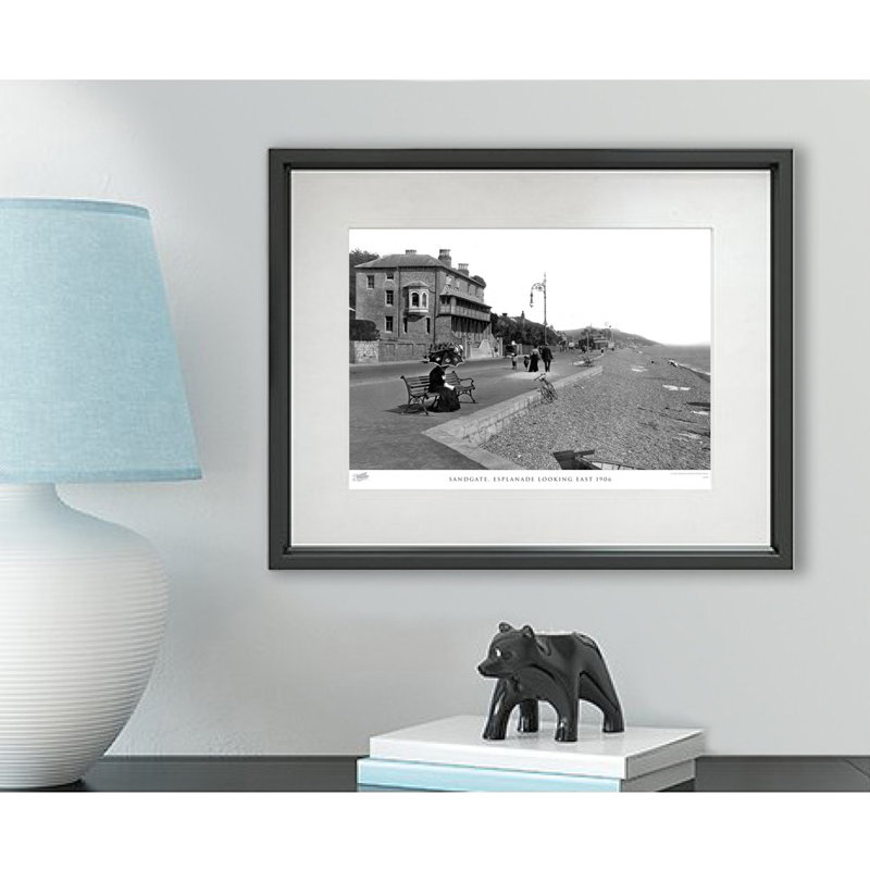 Sandgate, Esplanade Looking East 1906 by Francis Frith - Single Picture Frame Print, 60cm H x 80cm W x 2.3cm D