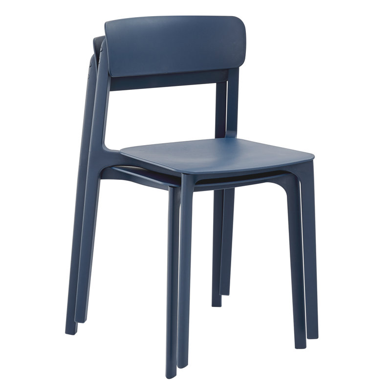 Chaise d'appoint de patio empilable Vowa, Bleu