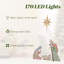 Crèche de Noël de 5,9 pieds avec 170 lumières DEL, Marie, Joseph et l'enfant Jésus, étoile de Bethléem, 6 modes d'éclairage