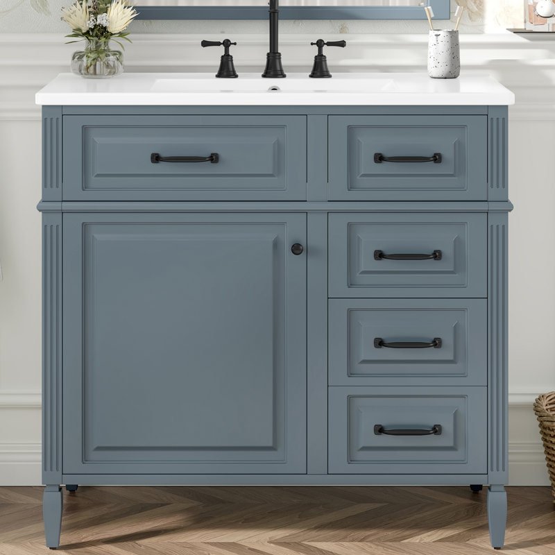 36'' Single Bathroom Vanity, Blue Gray