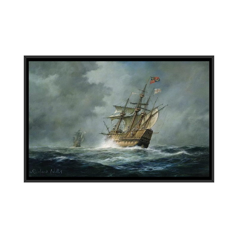 Reproduction d’art « Mary Rose » par Richard Willis, H 18 po x l 26 po x P 1,5 po, Toile avec cadre noir, Pas de tapis