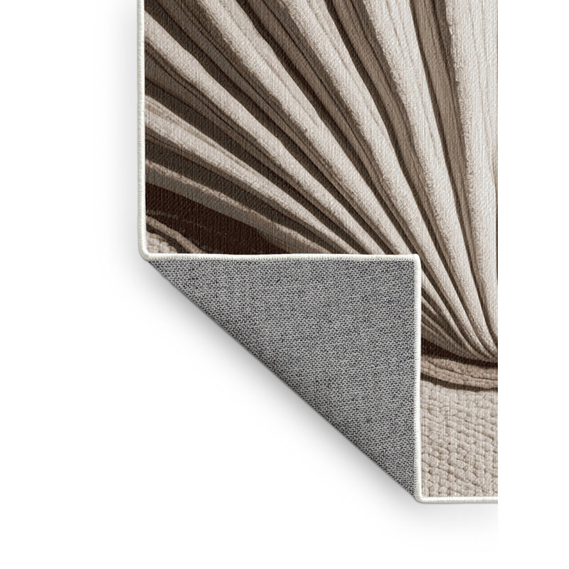 Washable Giant Clam Feature Coastal Area Rug, Square 3'