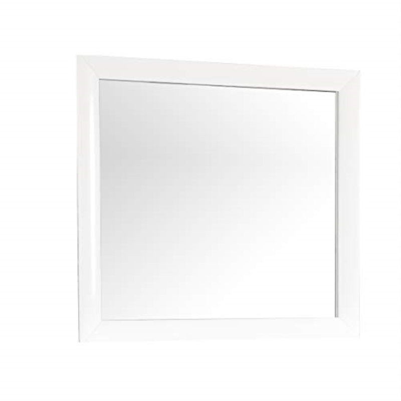 Marilla Solid And Engineered Wood Flat Wall Mirror, White