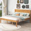 Cadre de lit plateforme élégant en bois avec tête de lit, sans sommier tapissier, design rustique et moderne-769673180-769673183