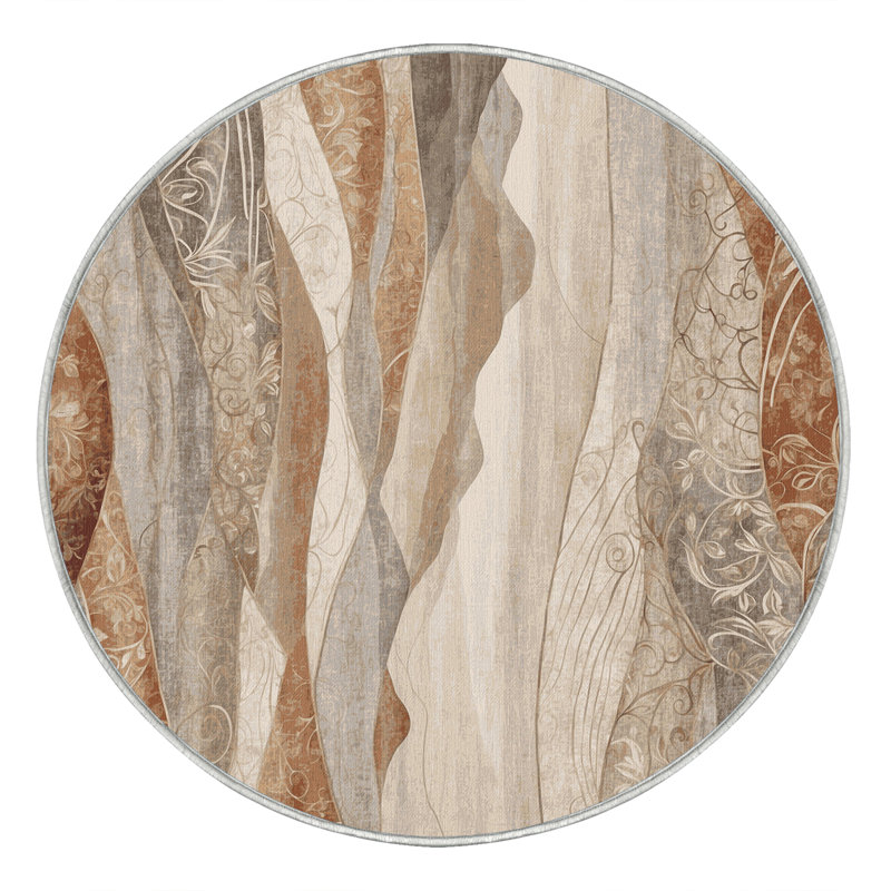 Erosive Lines Rug, Round 7'