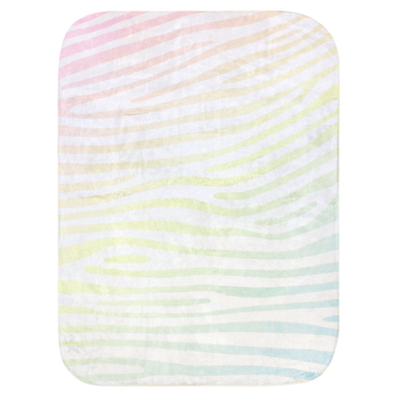  Jeté zébré, Dégradé pastel / blanc, L 42 po x L 60 po