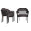 Ensemble de chaises bistro empilables Arro, moka et osier, pour l'intérieur et l'extérieur