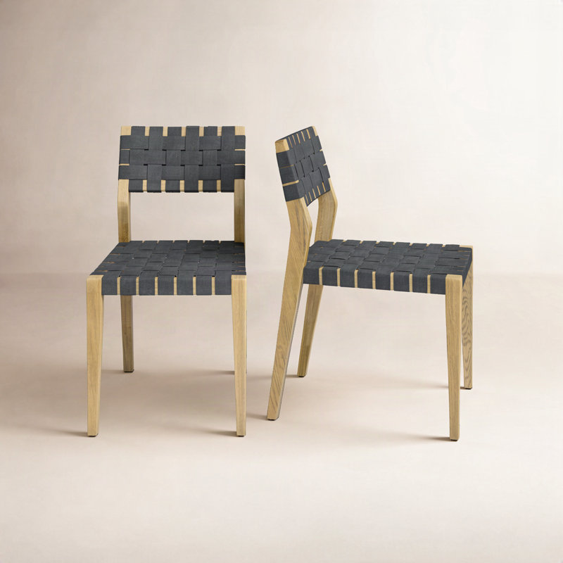Orlando Dining Chair Set Of 2, Light Brown/Charcoal