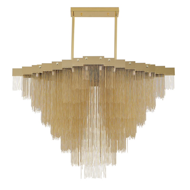 Lustre moderne à chaîne en aluminium 24 lumières , Doré