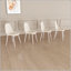Ensemble de 4 chaises de salle à manger modernes, siège rembourré en tissu de lin-1431255485-1431255483