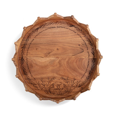 Joy To The World Engraved Round Tray - 16In