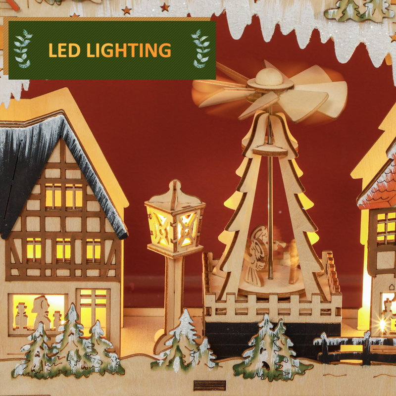 Light Up Christmas Advent Calendar with 24 Countdown Drawers