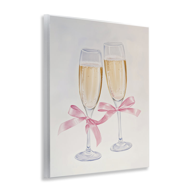 Plaque murale chic avec verres à champagne, design par Arlington Prints